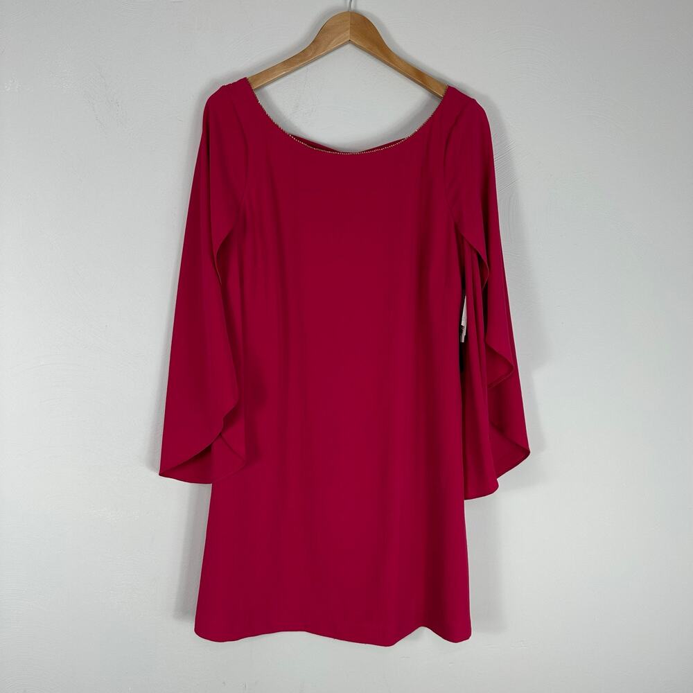 Jessica Simpson Fuchsia Pink Cape Sleeve Shift Dress